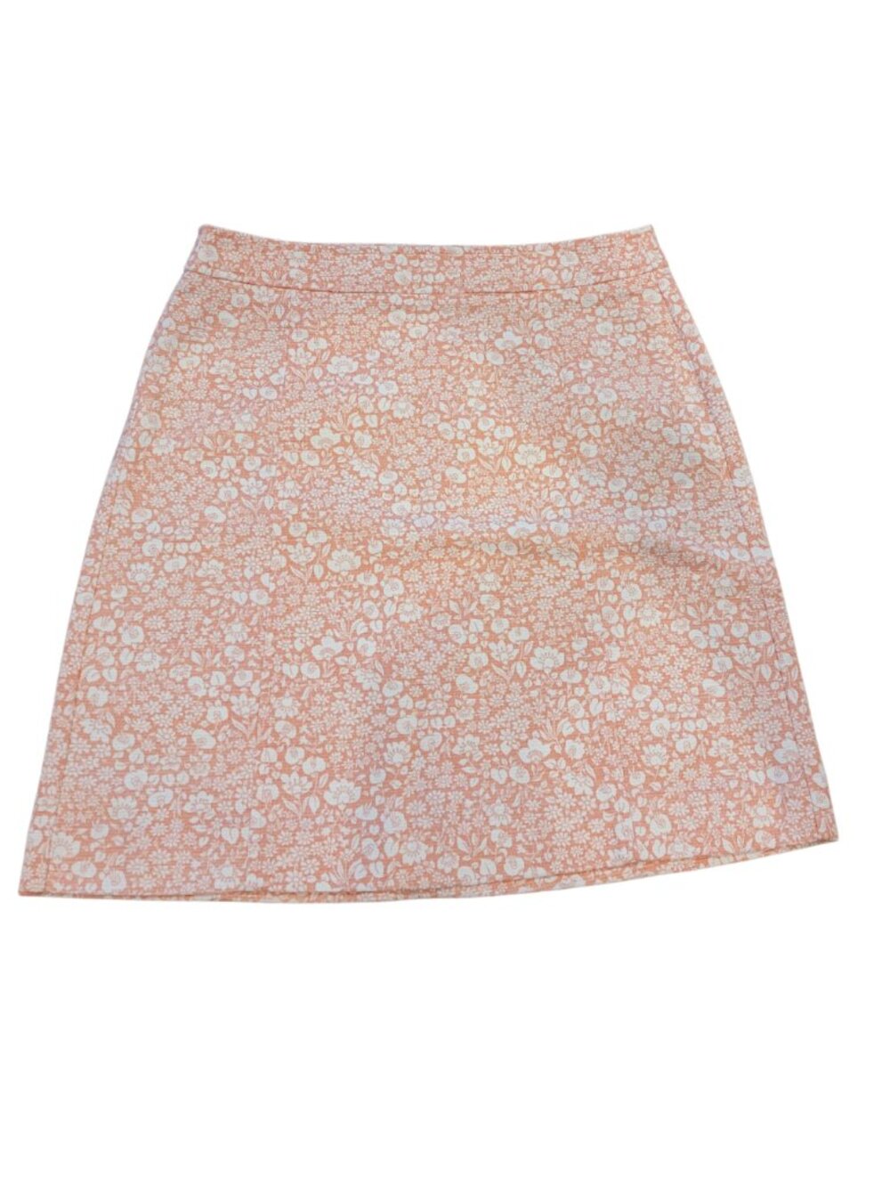 LOFT pink and white floral cotton A-line mini skirt